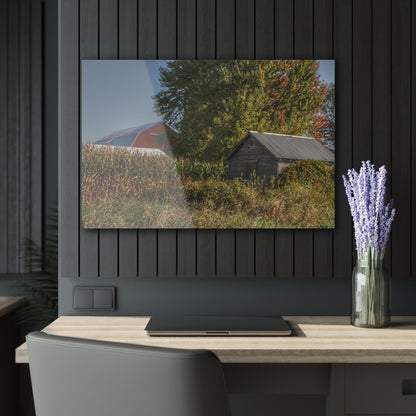 U R There Photography Barnes Road Hidden Red and Little Grey Rustic Farmhouse Acrylic Wall Print