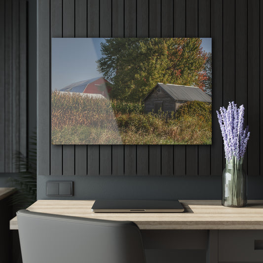 U R There Photography Barnes Road Hidden Red and Little Grey Rustic Farmhouse Acrylic Wall Print 36" x 24" (Horizontal) 0.25''