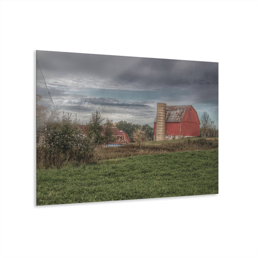 U R There Photography Clear Lake Road Red Rustic Farmhouse Acrylic Wall Print