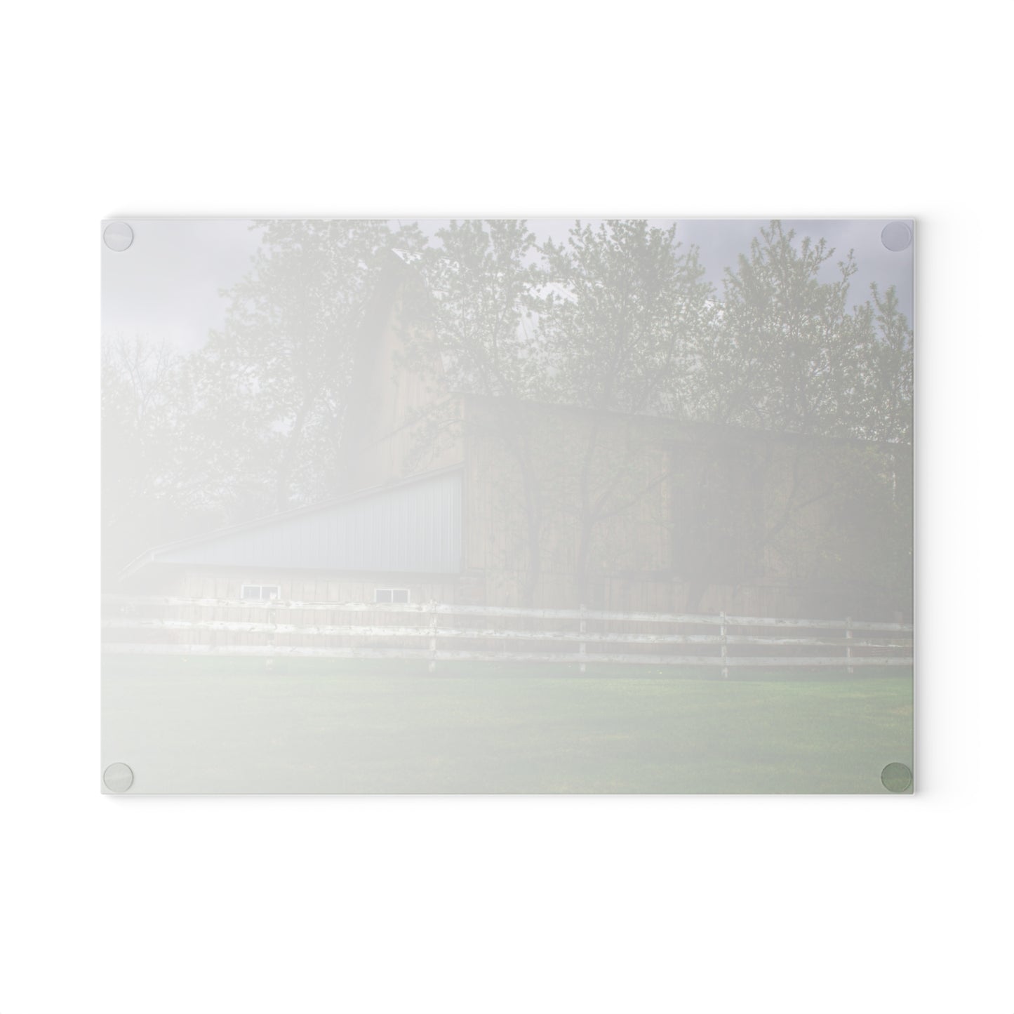 U R There Photography Grange Hall Road Whitewash Grey Rustic Farmhouse Tempered-Glass Cutting Board