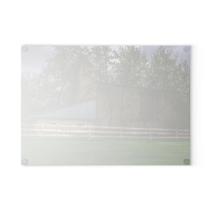 U R There Photography Grange Hall Road Whitewash Grey Rustic Farmhouse Tempered-Glass Cutting Board