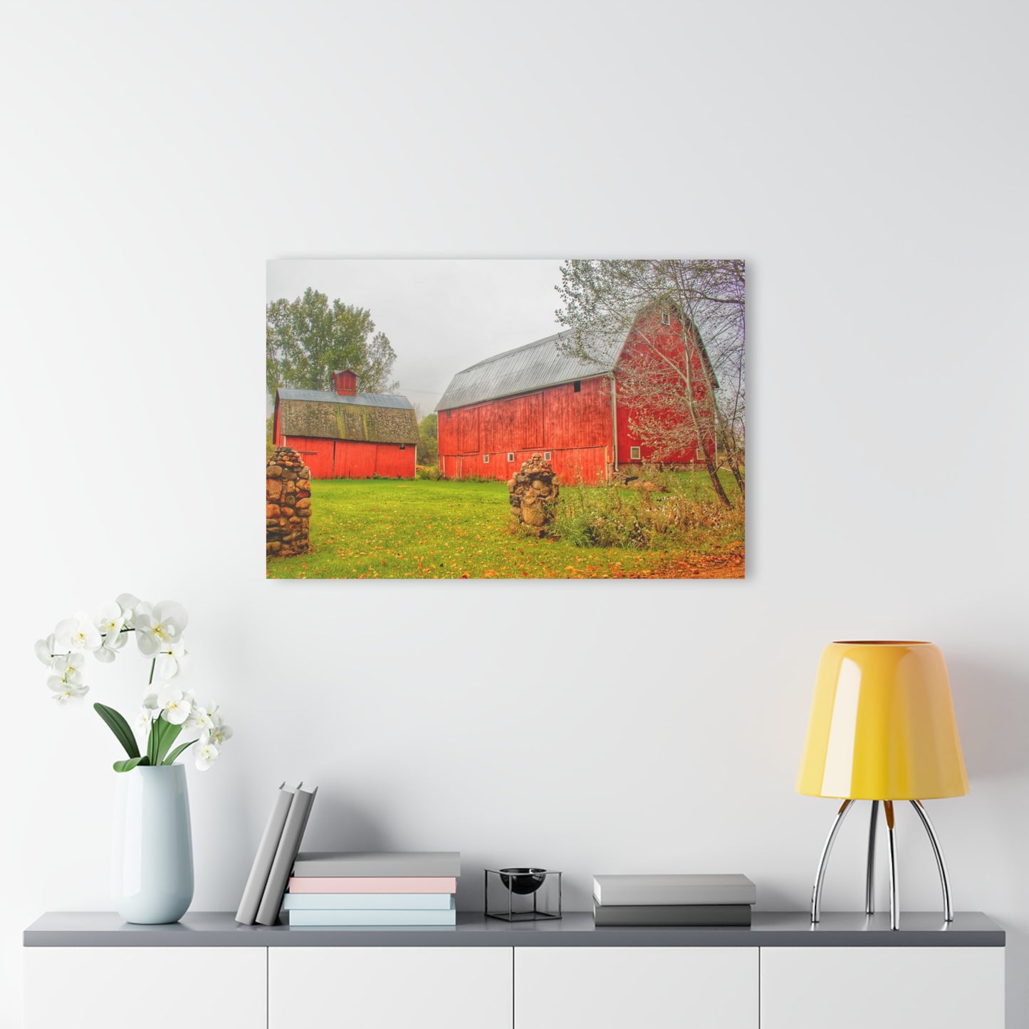 U R There Photography Cramton Road Reds I Rustic Farmhouse Acrylic Wall Print