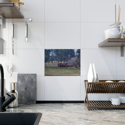 U R There Photography Casey Road Yard Art II Rustic Farmhouse Decorative Ceramic Tile