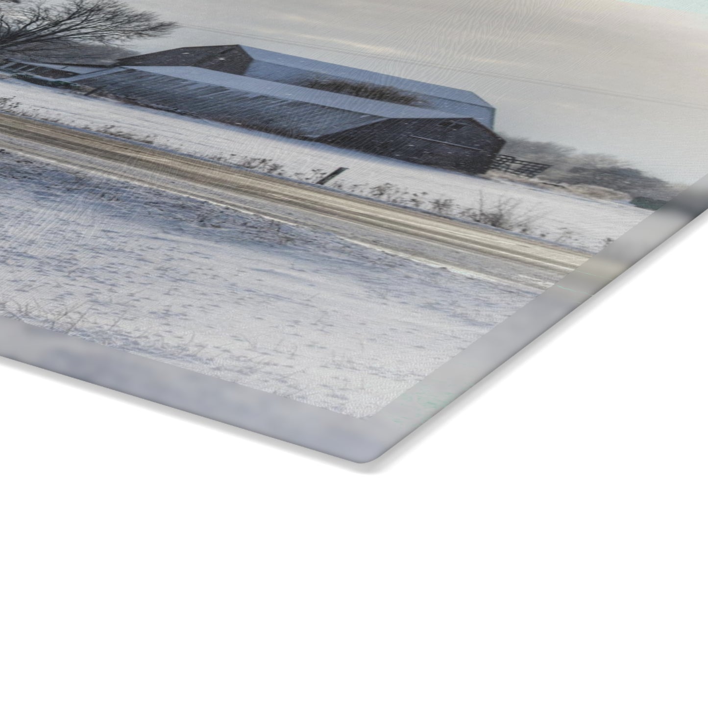 U R There Photography Otter Lake Road Greys Rustic Farmhouse Tempered-Glass Cutting Board