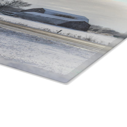 U R There Photography Otter Lake Road Greys Rustic Farmhouse Tempered-Glass Cutting Board