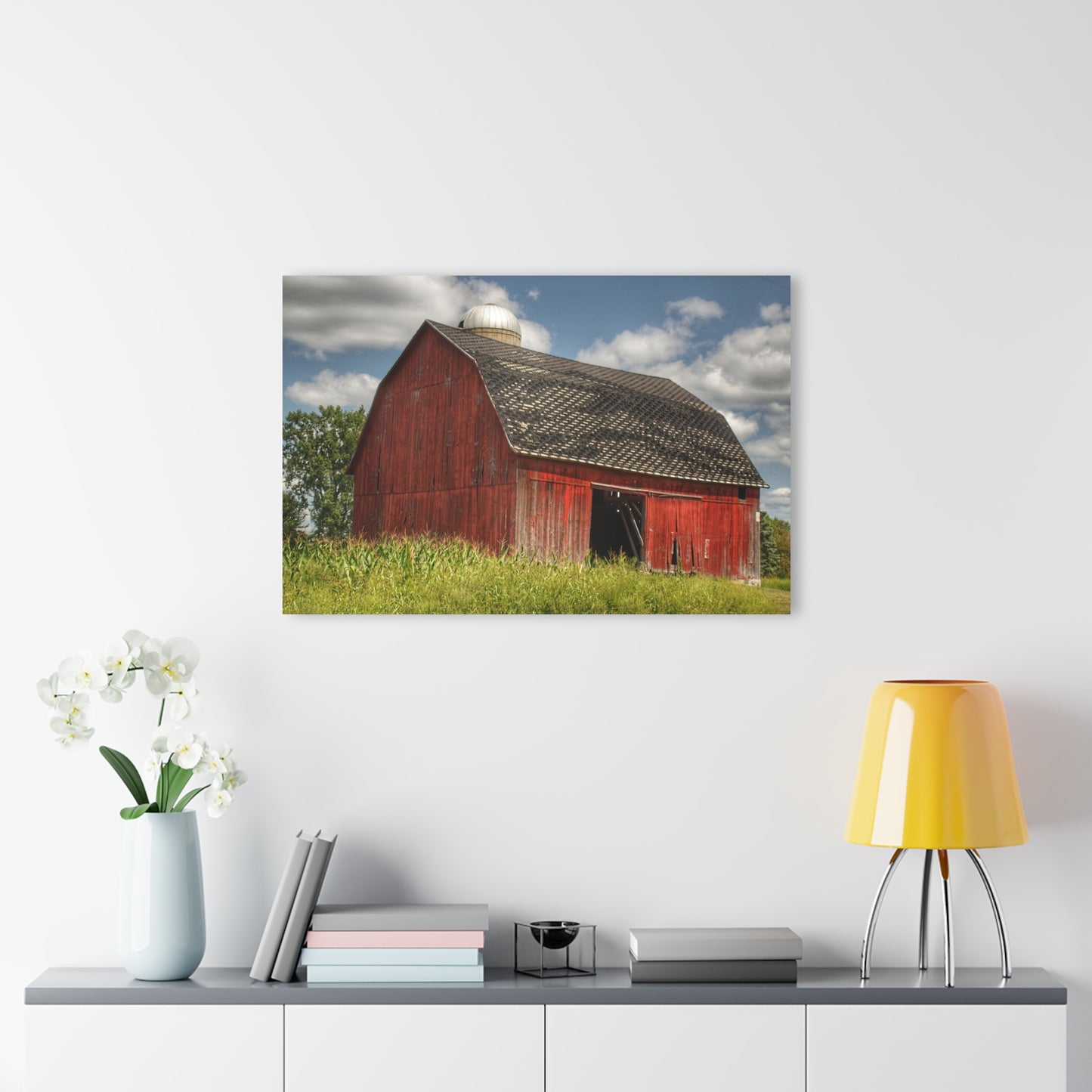 U R There Photography Hollenbeck Road Red I Rustic Farmhouse Acrylic Wall Print