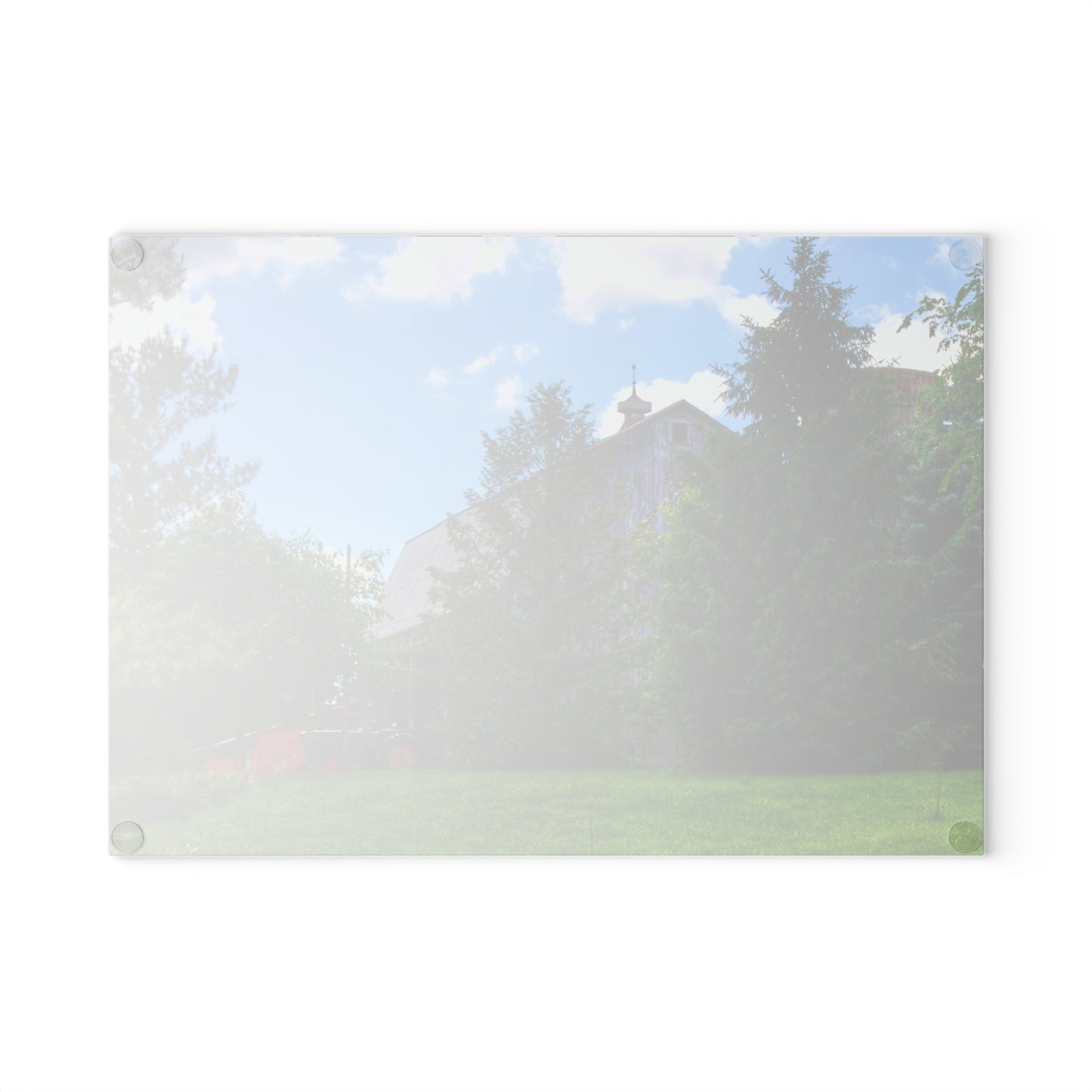 U R There Photography Bordman Road Hidden Grey Rustic Farmhouse Tempered-Glass Cutting Board