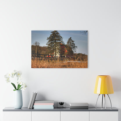 U R There Photography Blood Road Red I Rustic Farmhouse Acrylic Wall Print