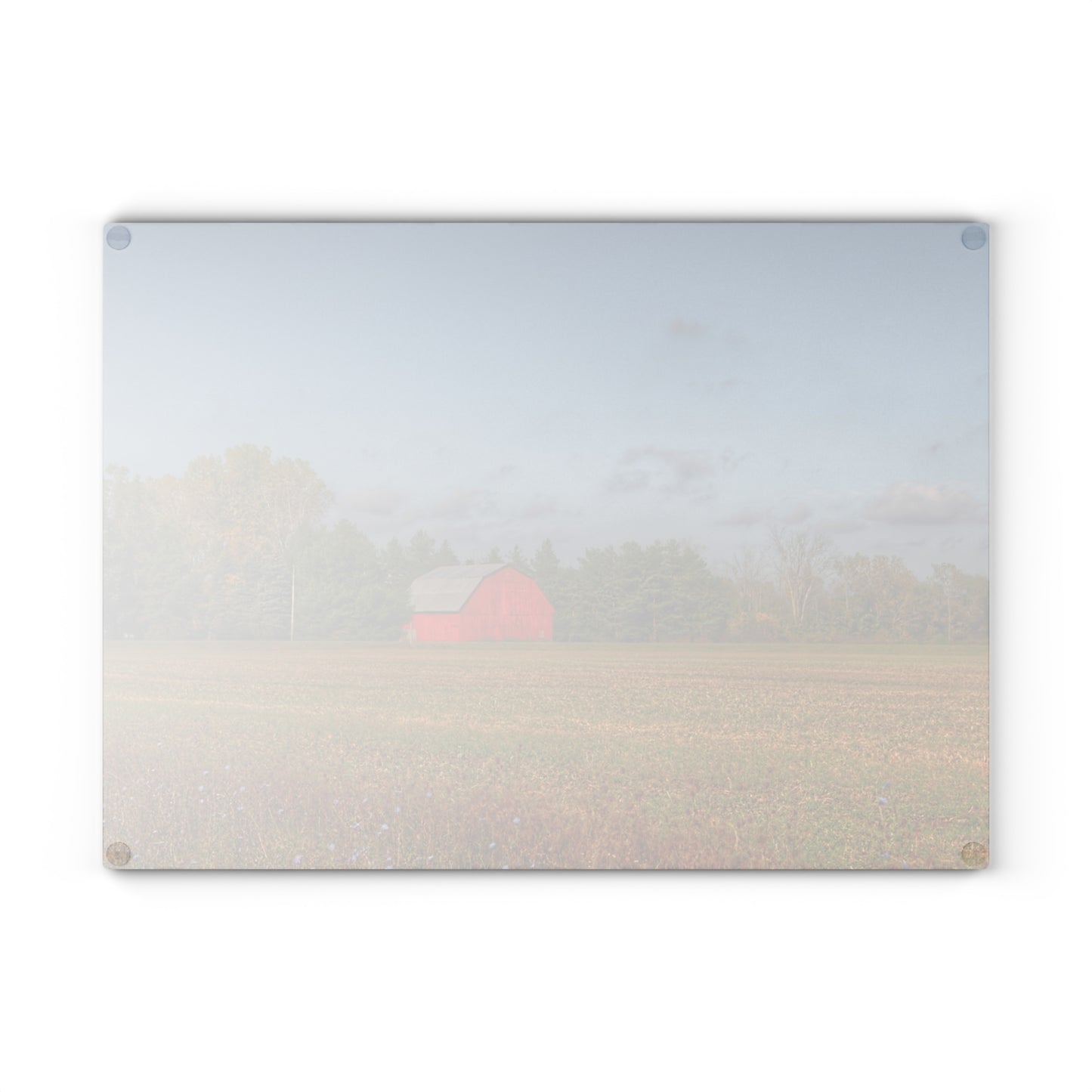 U R There Photography Fargo Road Little Red Rustic Farmhouse Tempered-Glass Cutting Board