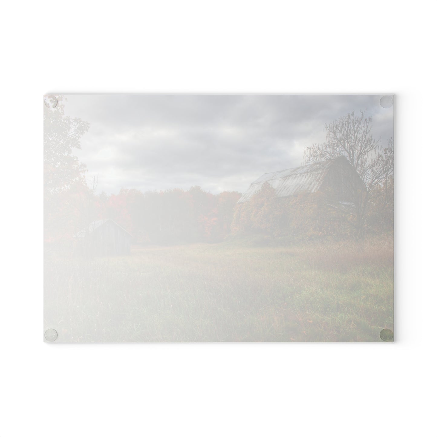 U R There Photography Church Road Grey and Little Grey Rustic Farmhouse Tempered-Glass Cutting Board