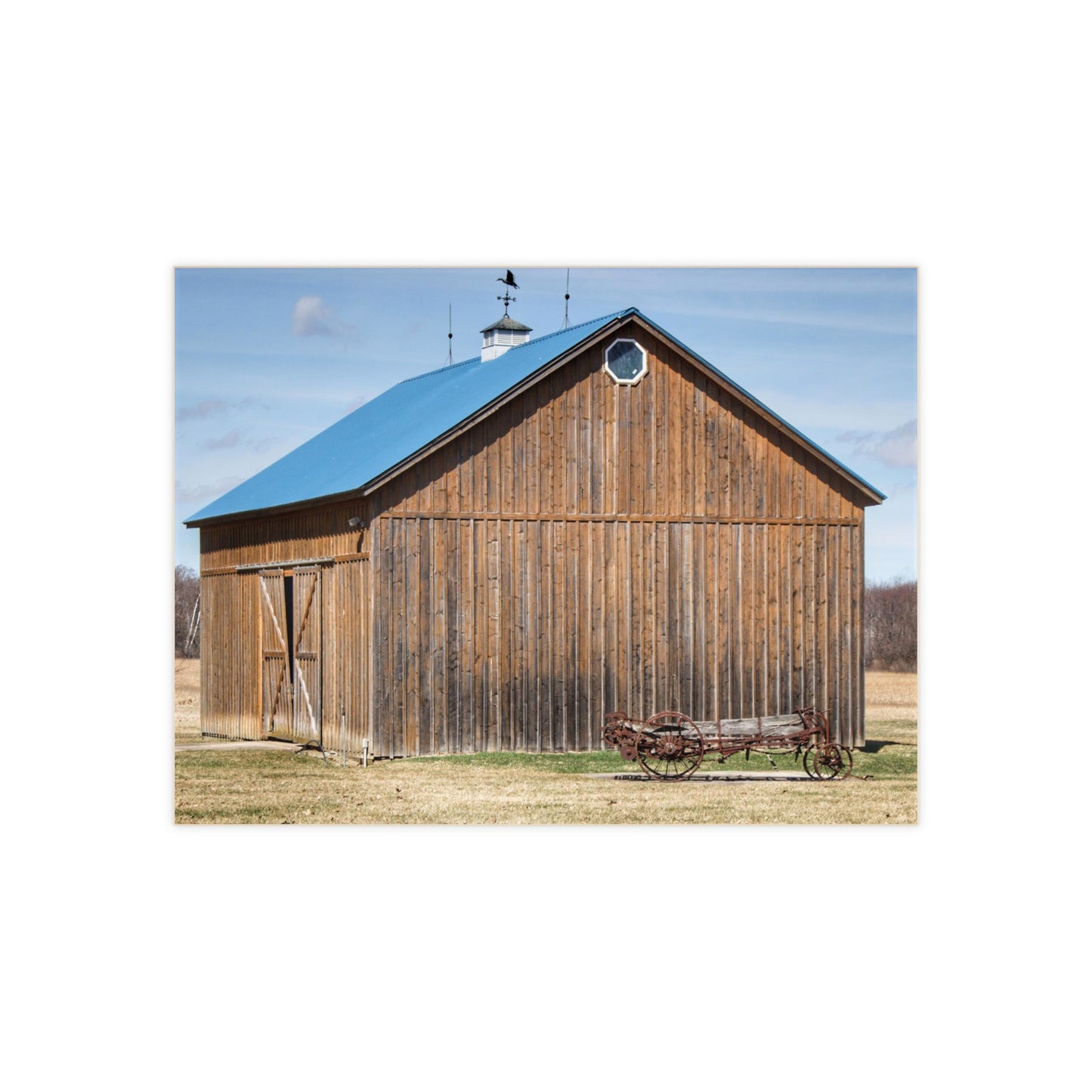 U R There Photography Barn and Buggy Rustic Farmhouse Decorative Ceramic Tile