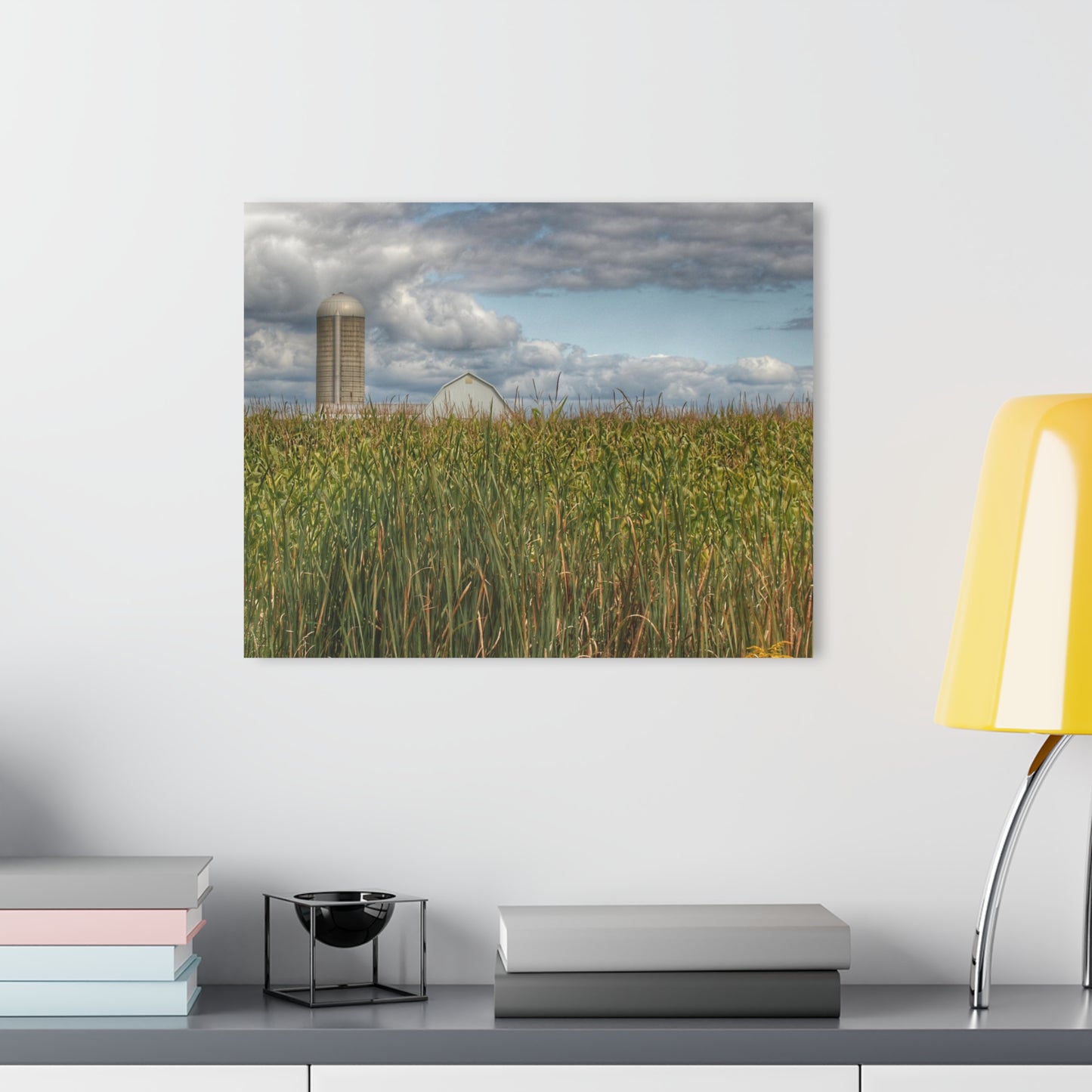U R There Photography Overlooking a Cornfield Rustic Farmhouse Acrylic Wall Print