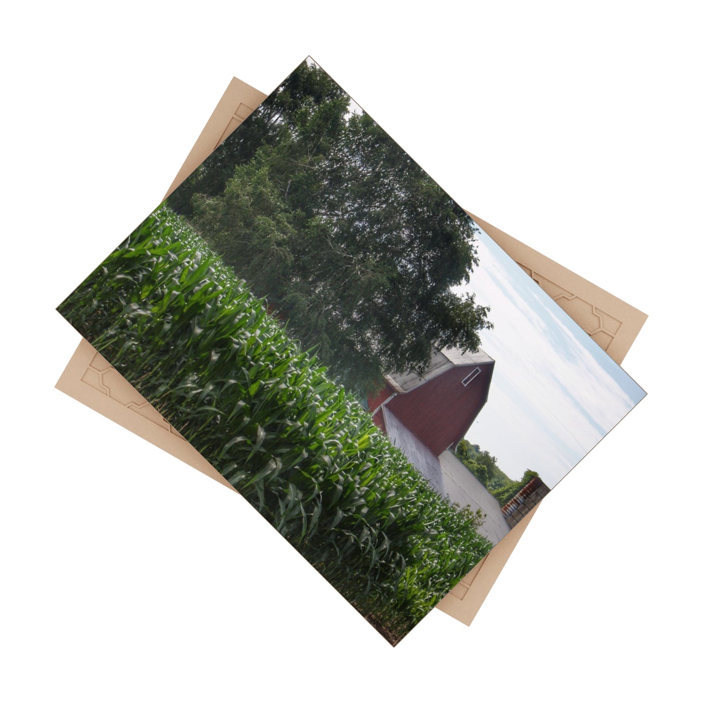 U R There Photography Above the Corn on Piersonville Road III Rustic Farmhouse Decorative Ceramic Tile