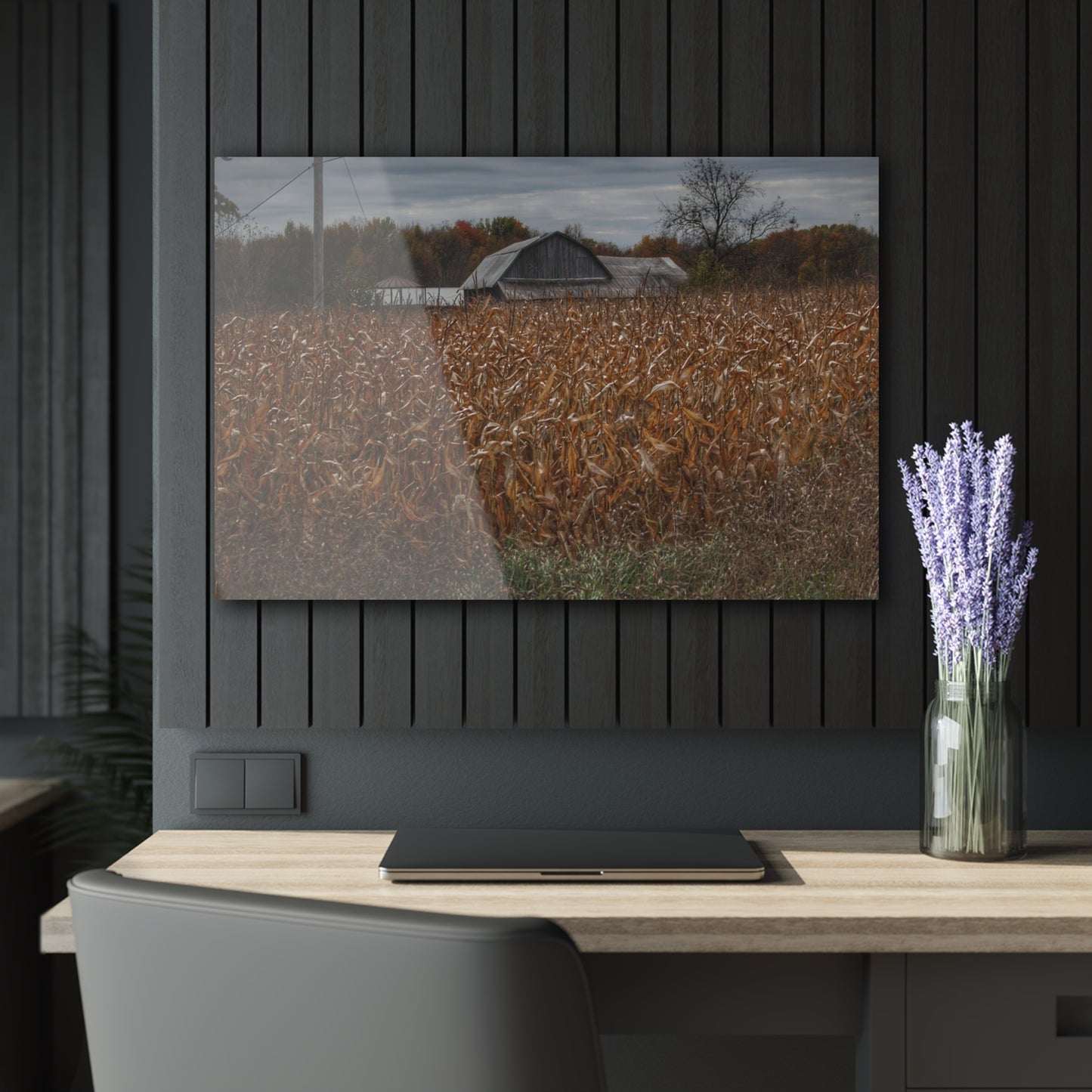 U R There Photography North State Road Grey Rustic Farmhouse Acrylic Wall Print