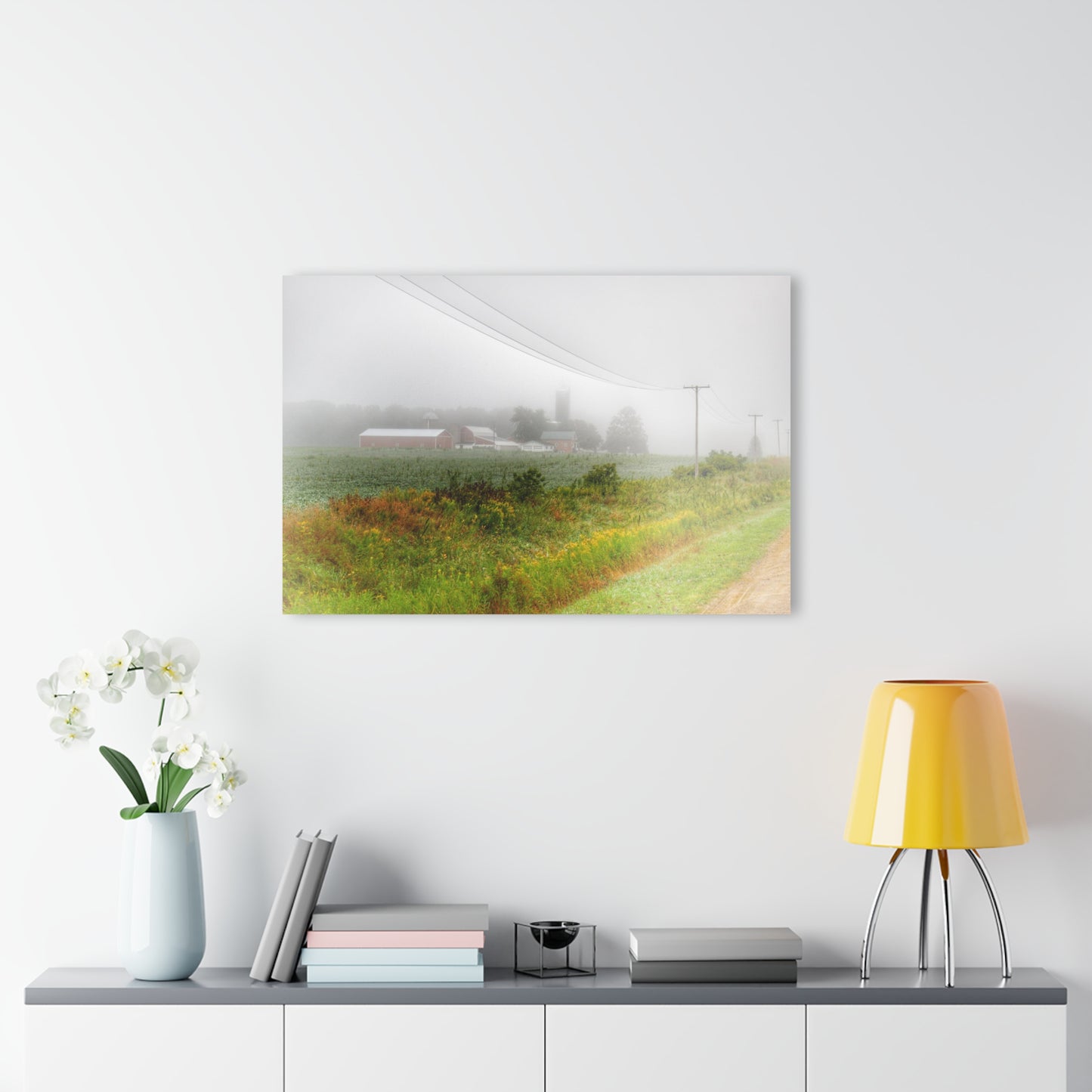 U R There Photography Beyond the Fog Rustic Farmhouse Acrylic Wall Print