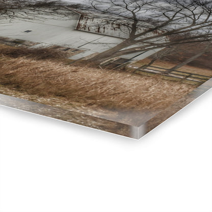 U R There Photography Oakwood Road White II Rustic Farmhouse Acrylic Wall Print