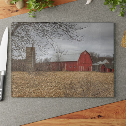 U R There Photography Barns of Arbela I Rustic Farmhouse Tempered-Glass Cutting Board