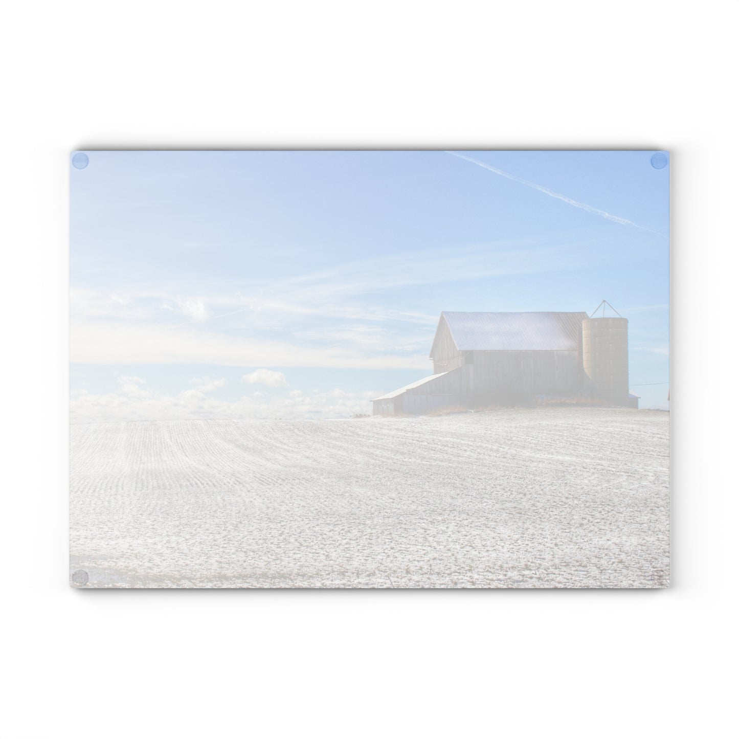 U R There Photography Early Spring Grey II Rustic Farmhouse Tempered-Glass Cutting Board
