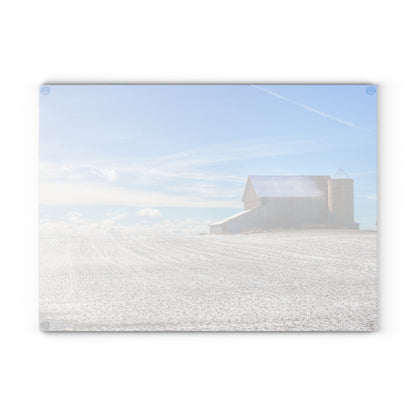 U R There Photography Early Spring Grey II Rustic Farmhouse Tempered-Glass Cutting Board