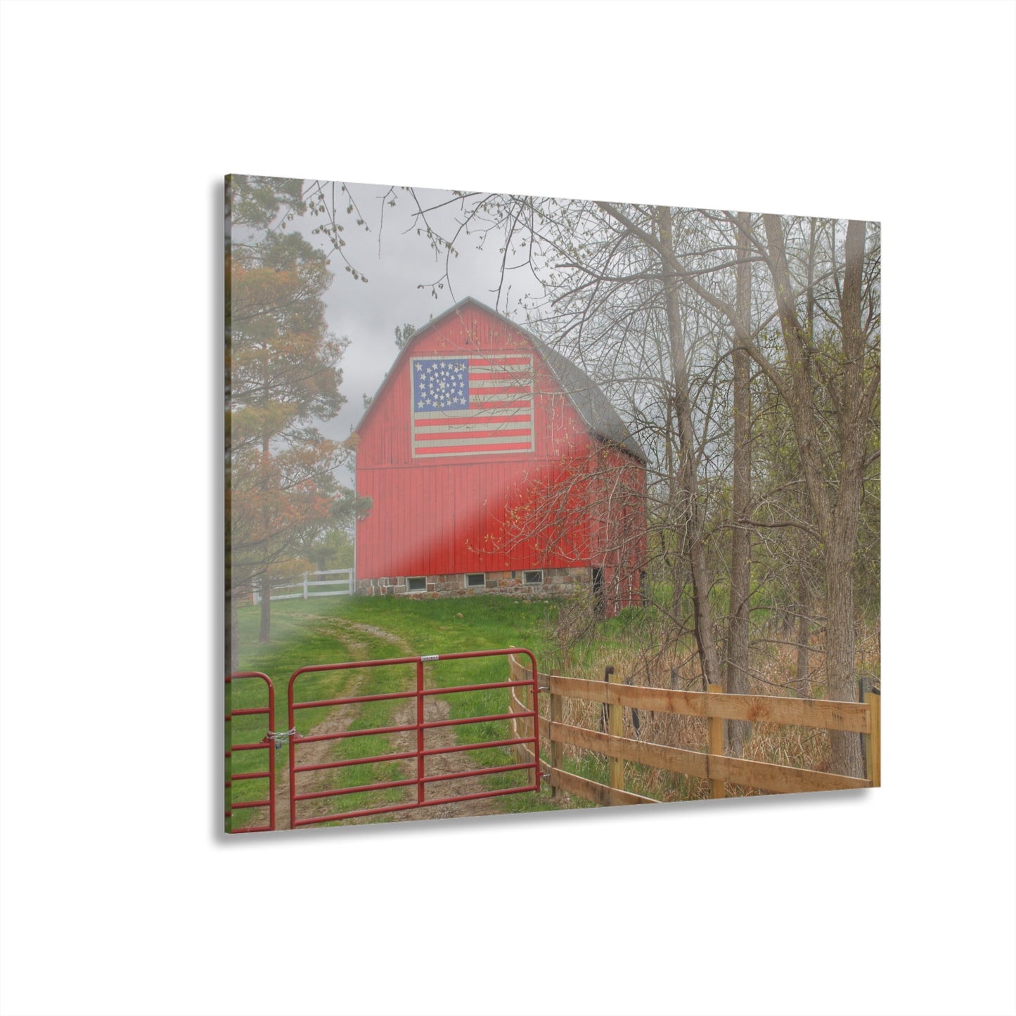 U R There Photography Patriot Red Rustic Farmhouse Acrylic Wall Print