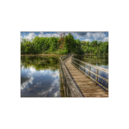 U R There Photography Linear Park Bridge in Lapeer III Rustic Farmhouse Decorative Ceramic Tile