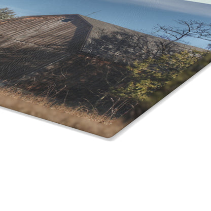 U R There Photography Washburn Old Grey Rustic Farmhouse Tempered-Glass Cutting Board