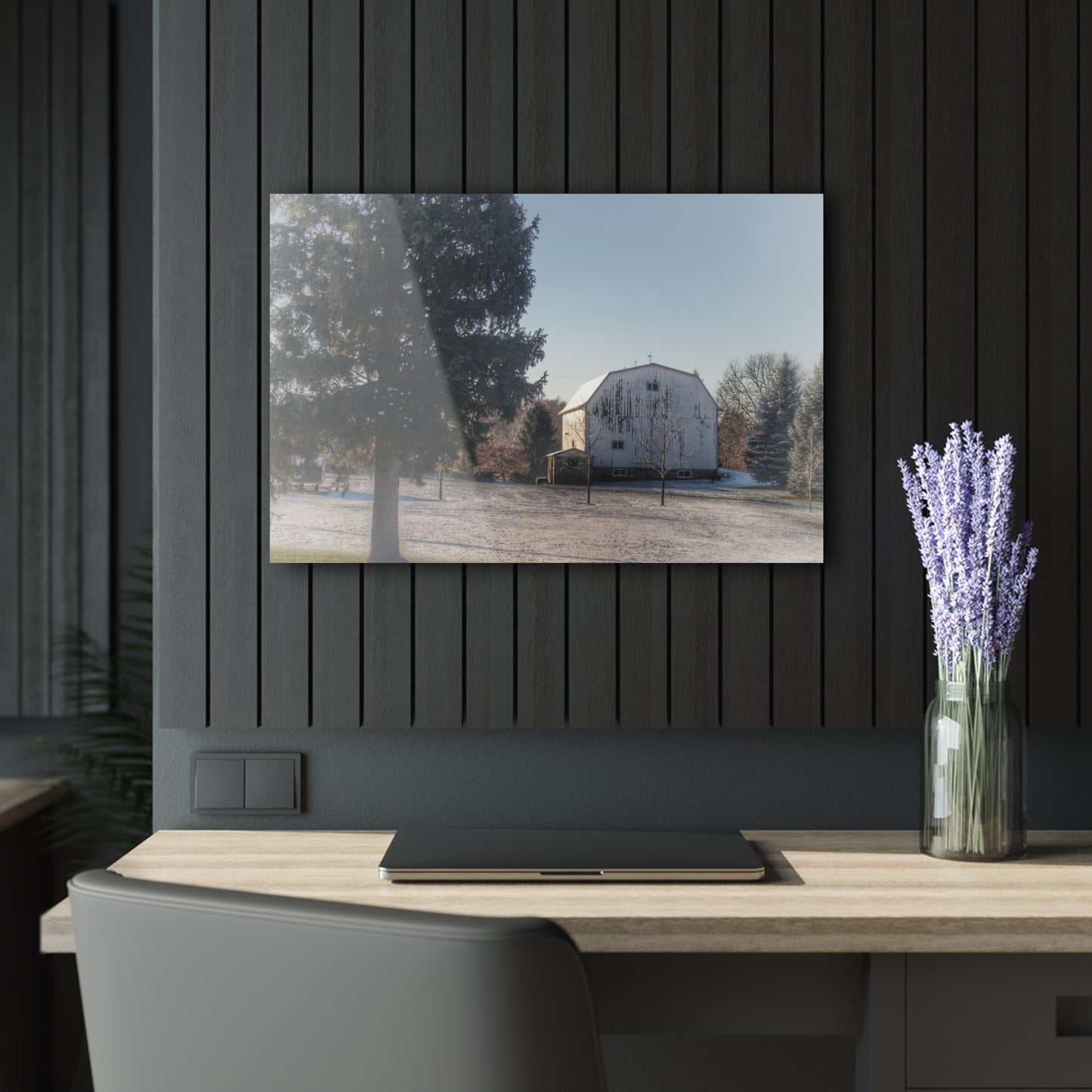 U R There Photography Washburn White Rustic Farmhouse Acrylic Wall Print