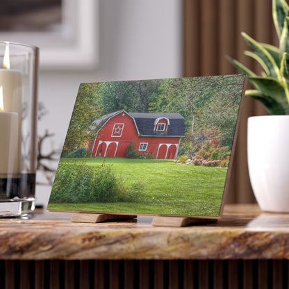U R There Photography Charming Red Rustic Farmhouse Decorative Ceramic Tile