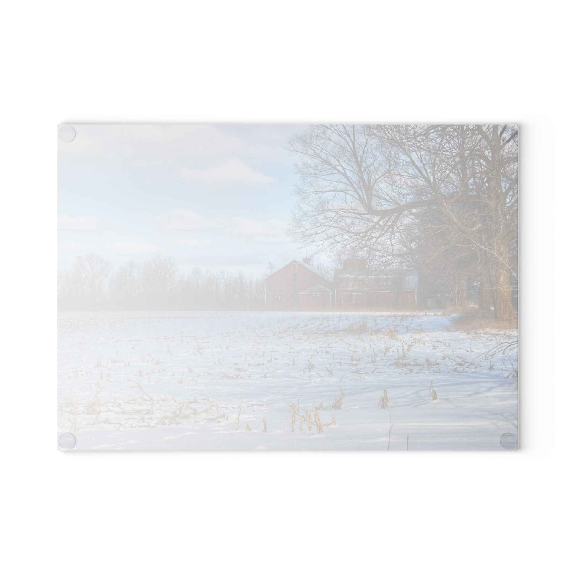 Rustic Farmhouse Cutting Board| Across Barnes Roads Frozen Corn Field