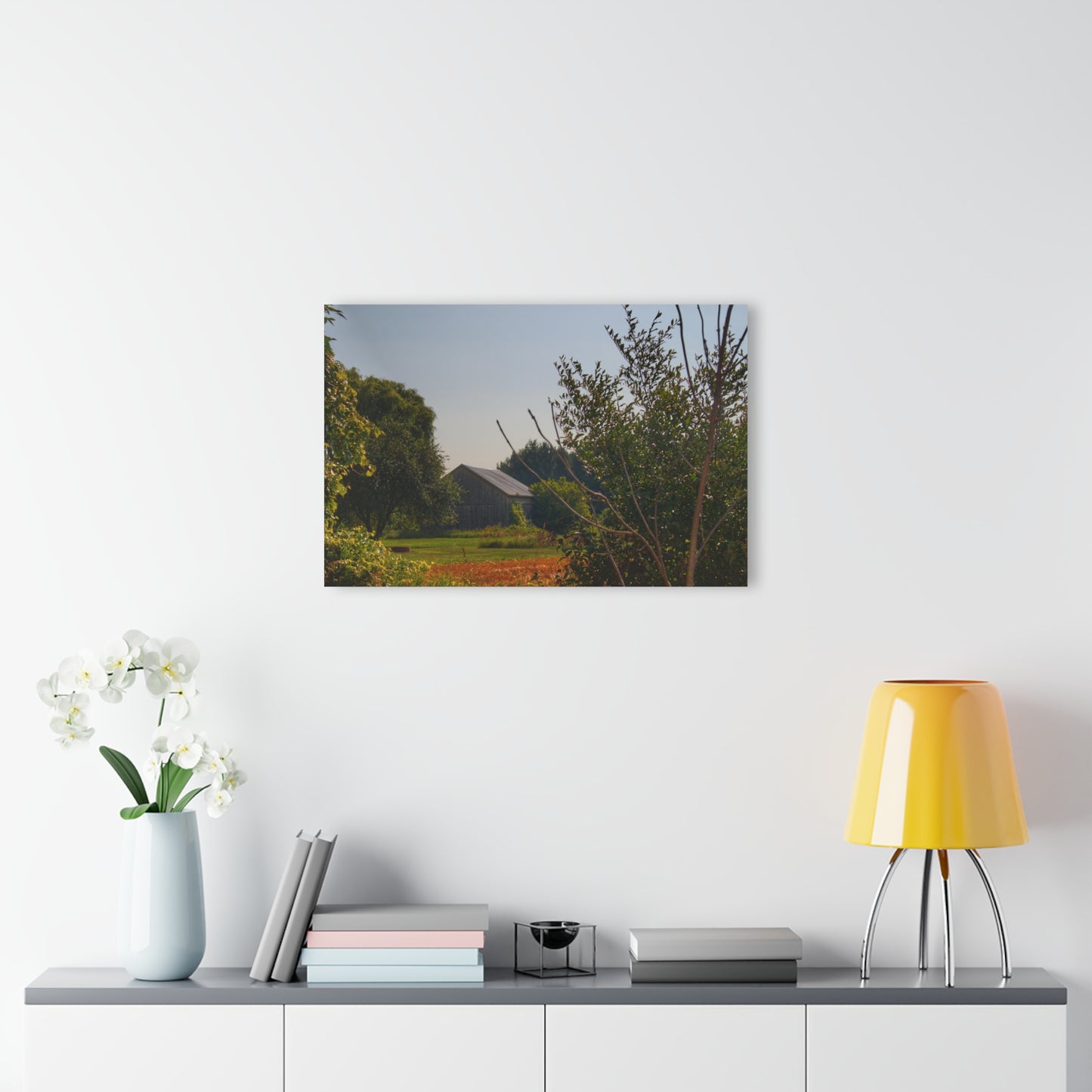 U R There Photography Clifford Hidden Grey Rustic Farmhouse Acrylic Wall Print