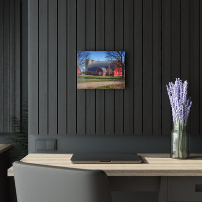 U R There Photography Hough Road Reds and Silo II Rustic Farmhouse Acrylic Wall Print