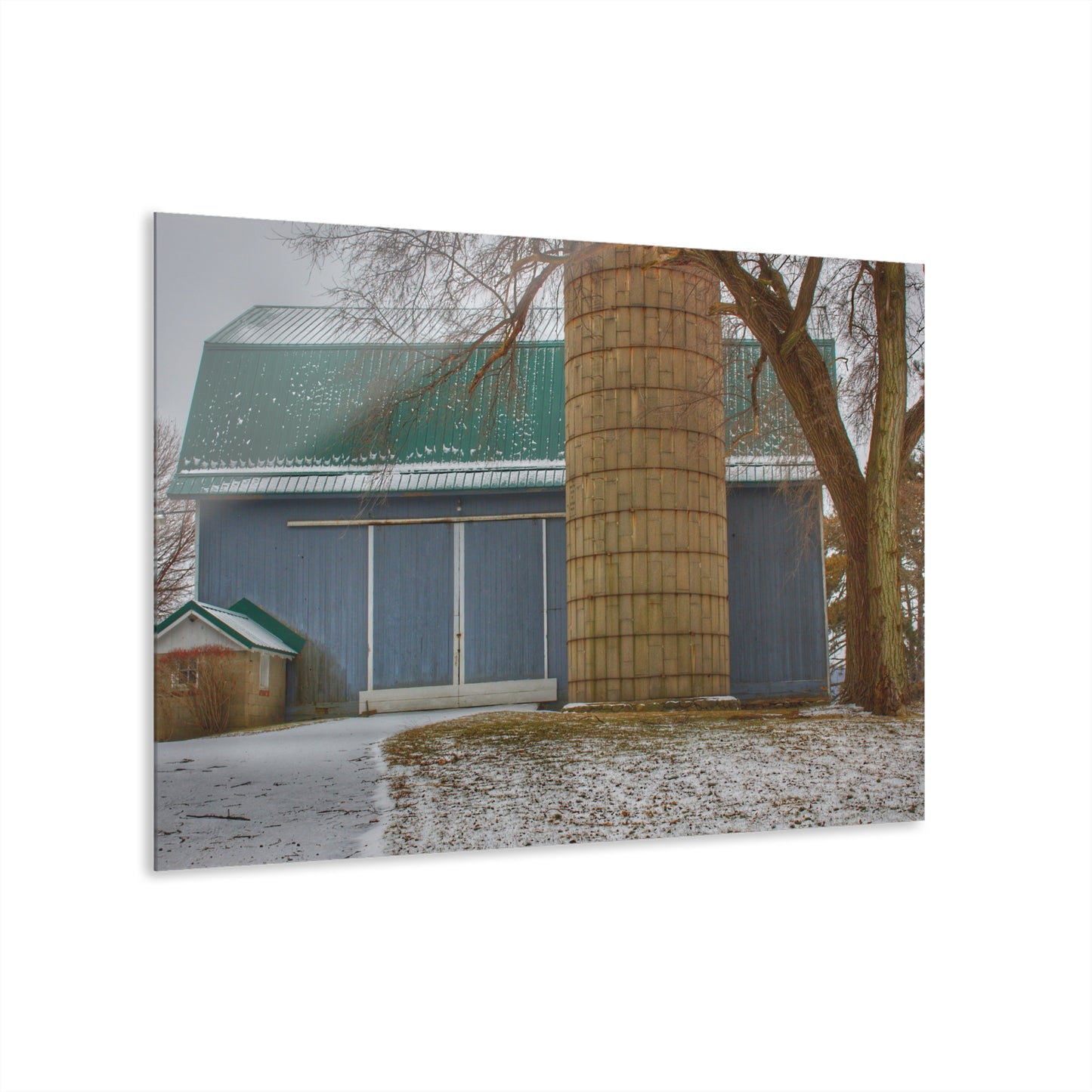 U R There Photography Hollow Corners Grey and Silo Rustic Farmhouse Acrylic Wall Print