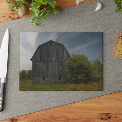 U R There Photography Cat Lake Grey I Rustic Farmhouse Tempered-Glass Cutting Board