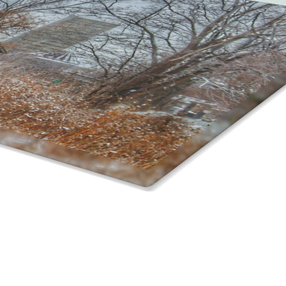 U R There Photography Wale Road Hidden Grey Rustic Farmhouse Tempered-Glass Cutting Board
