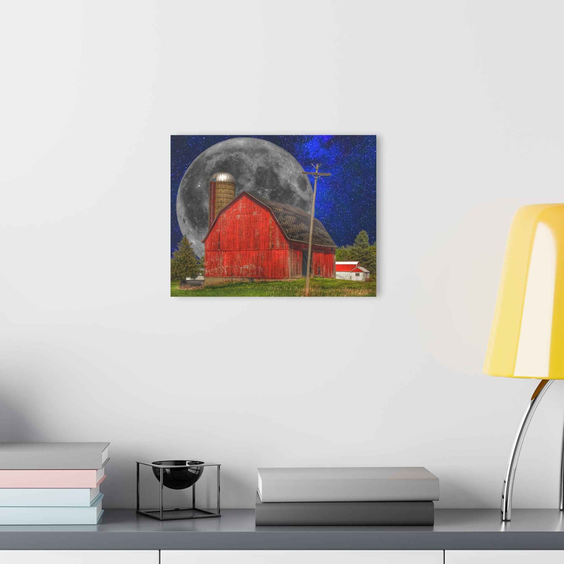 U R There Photography Moon over Hollenbeck Rustic Farmhouse Acrylic Wall Print