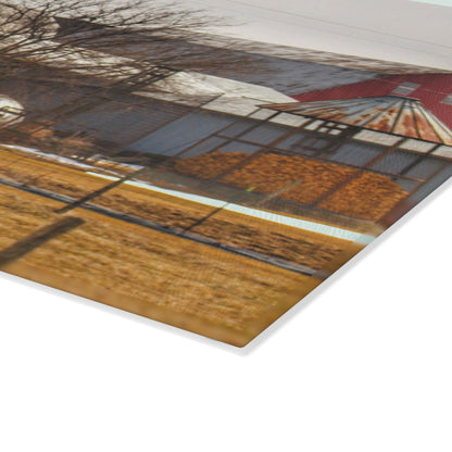 U R There Photography Hidden Red Rustic Farmhouse Tempered-Glass Cutting Board