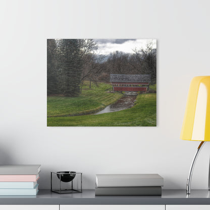 U R There Photography Hadley Covered Bridge III Rustic Farmhouse Acrylic Wall Print