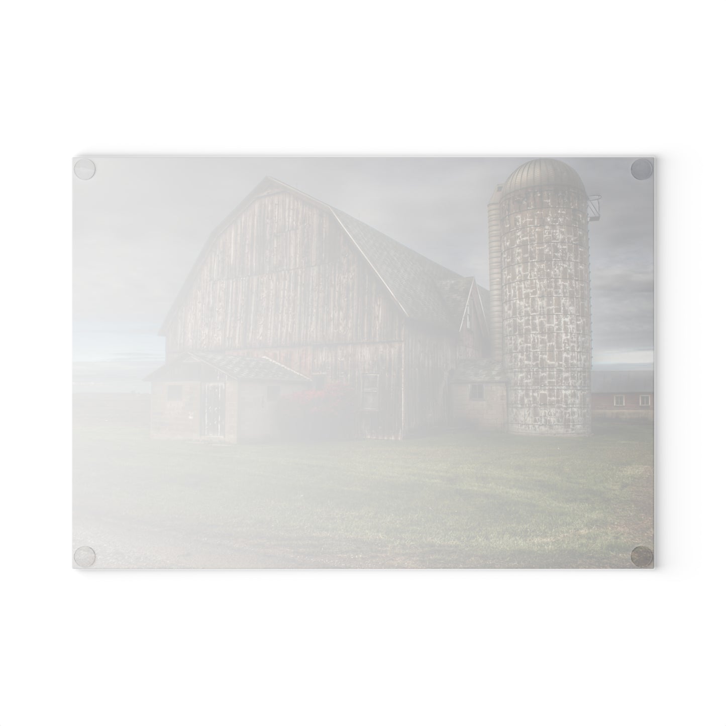 U R There Photography Roedel Road Red Rustic Farmhouse Tempered-Glass Cutting Board