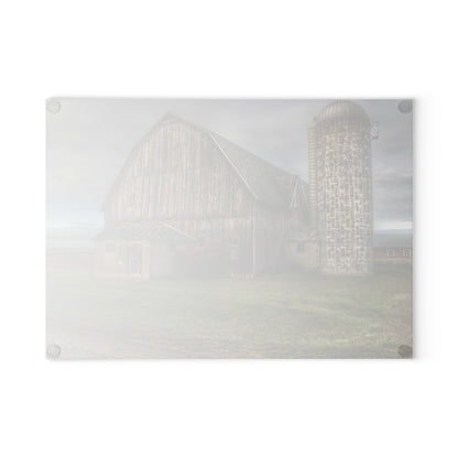 U R There Photography Roedel Road Red Rustic Farmhouse Tempered-Glass Cutting Board