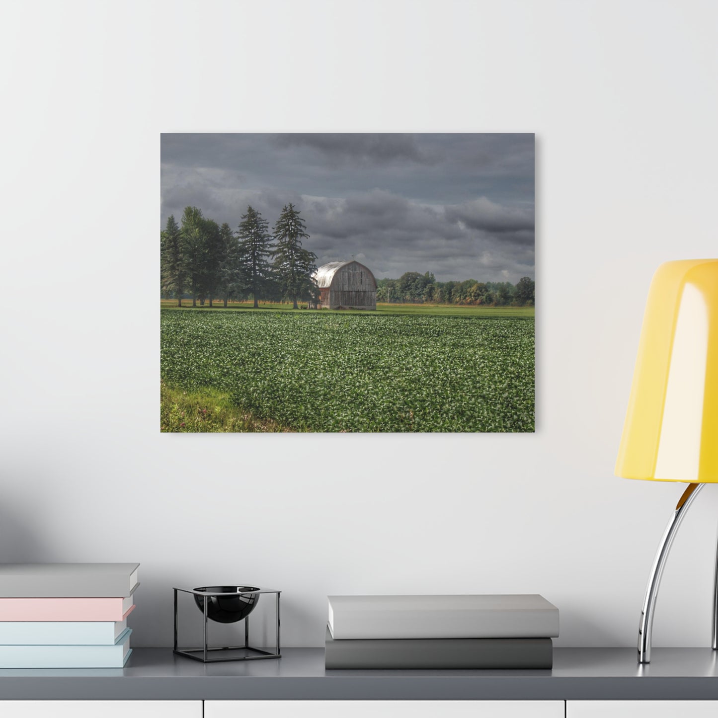 U R There Photography Belsay Grey Among the Pines Rustic Farmhouse Acrylic Wall Print