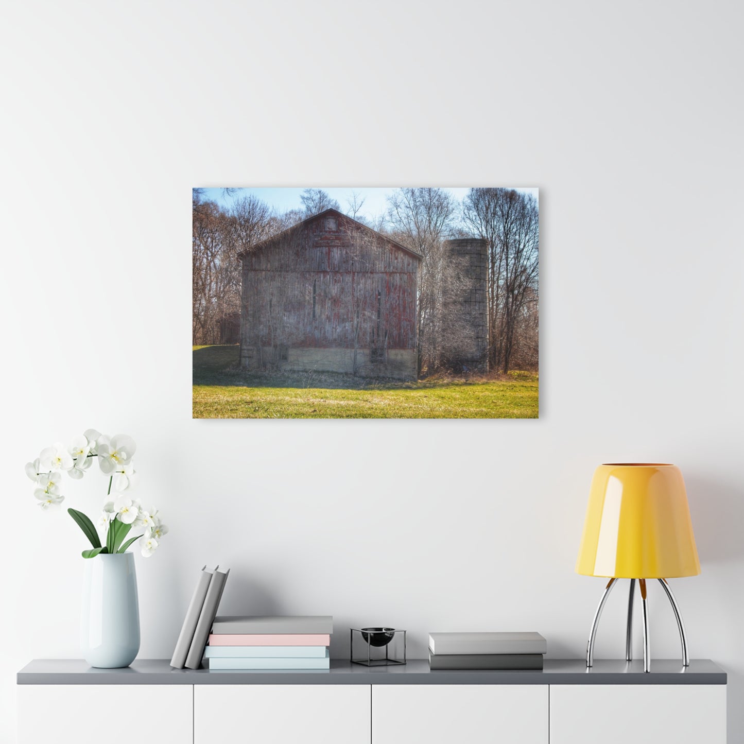 U R There Photography M-15 Red Rustic Farmhouse Acrylic Wall Print