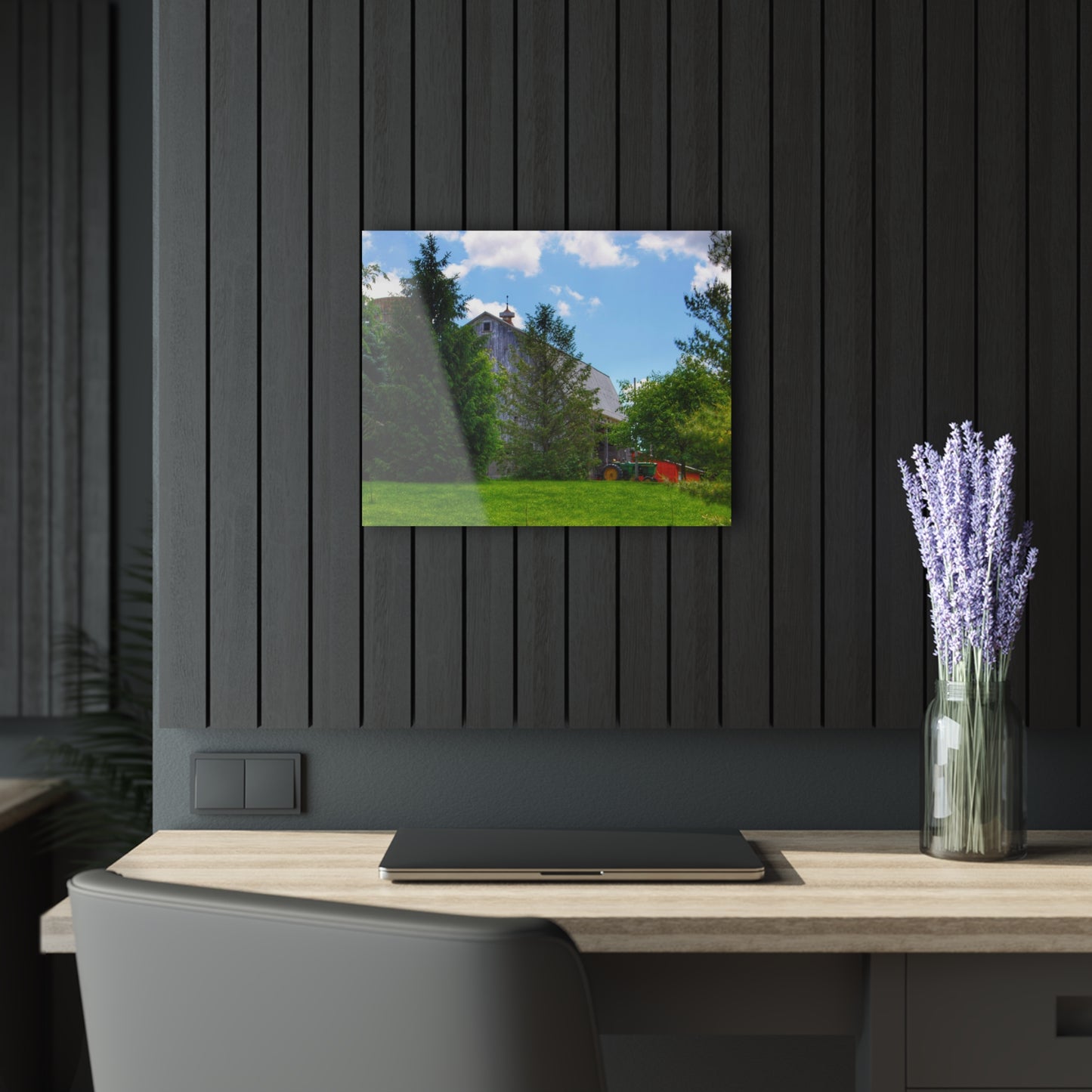 U R There Photography Bordman Road Hidden Grey Rustic Farmhouse Acrylic Wall Print