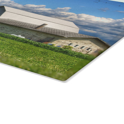 U R There Photography Lake Road Whites Rustic Farmhouse Tempered-Glass Cutting Board