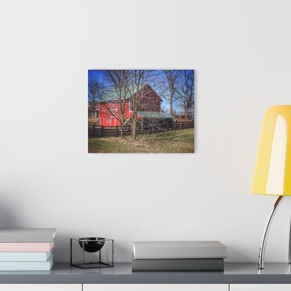 U R There Photography Imlay City Road Cow Barn II Rustic Farmhouse Acrylic Wall Print 14 "x 11"