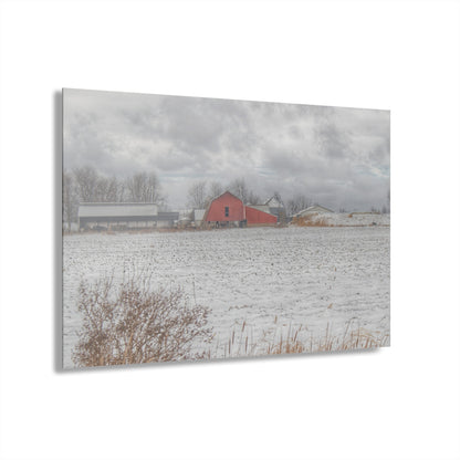 U R There Photography Maple Valley Road Red II Rustic Farmhouse Acrylic Wall Print