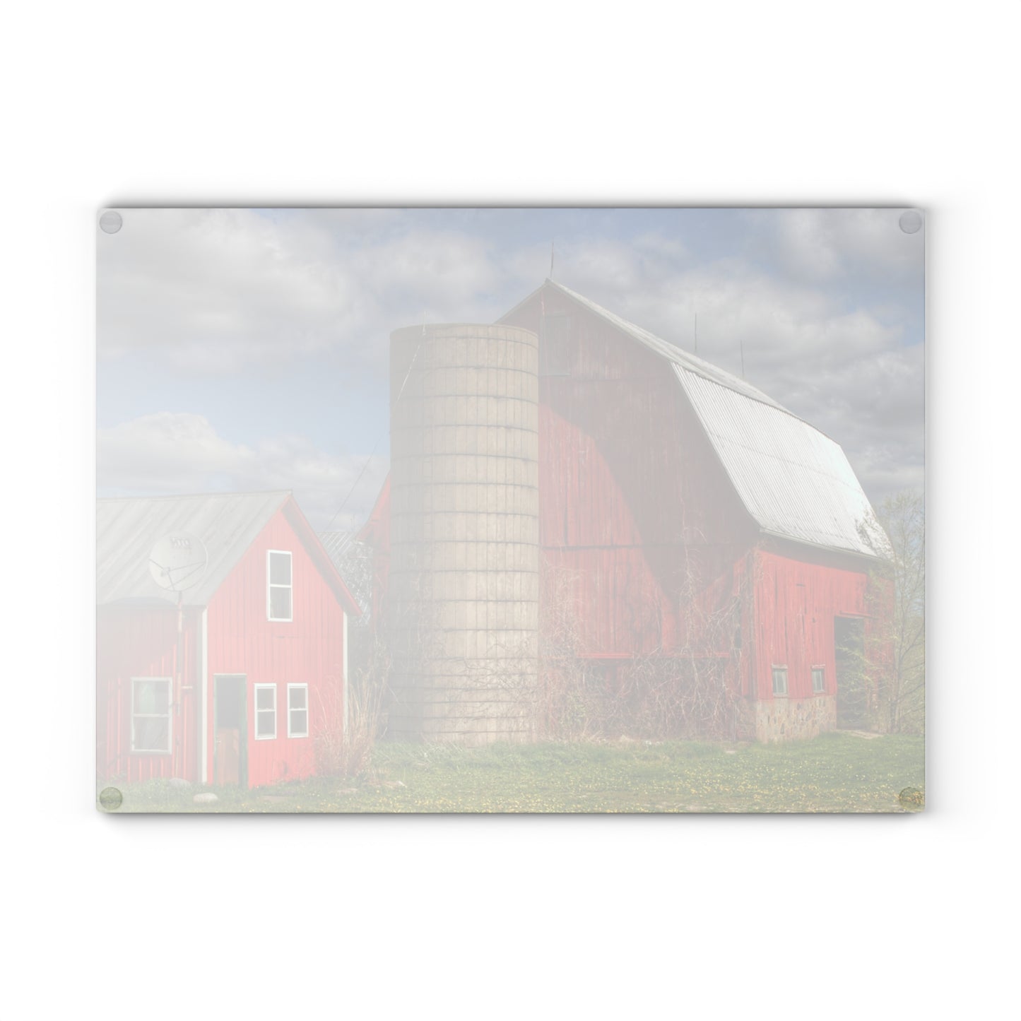 U R There Photography McDowell Road Reds I Rustic Farmhouse Tempered-Glass Cutting Board