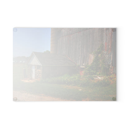 U R There Photography Marlette Red V Rustic Farmhouse Tempered-Glass Cutting Board