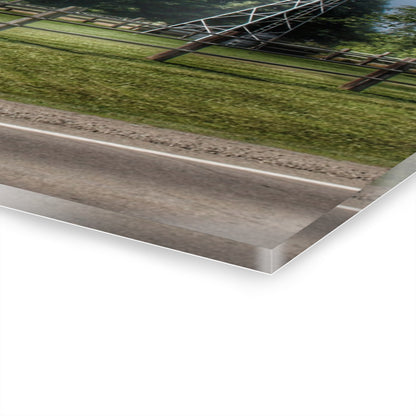 U R There Photography M-90 White and Windmill I Rustic Farmhouse Acrylic Wall Print