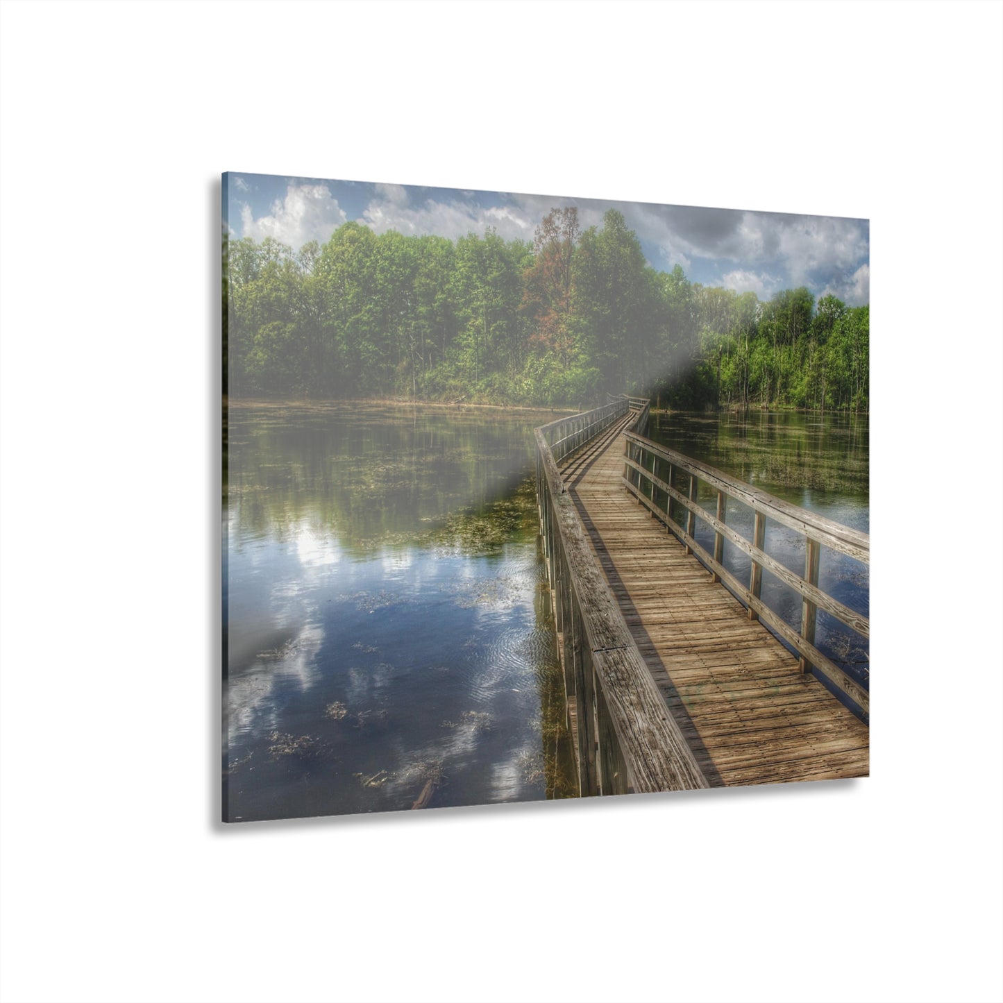 U R There Photography Linear Park Bridge in Lapeer III Rustic Farmhouse Acrylic Wall Print