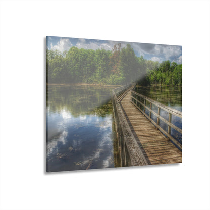 U R There Photography Linear Park Bridge in Lapeer III Rustic Farmhouse Acrylic Wall Print